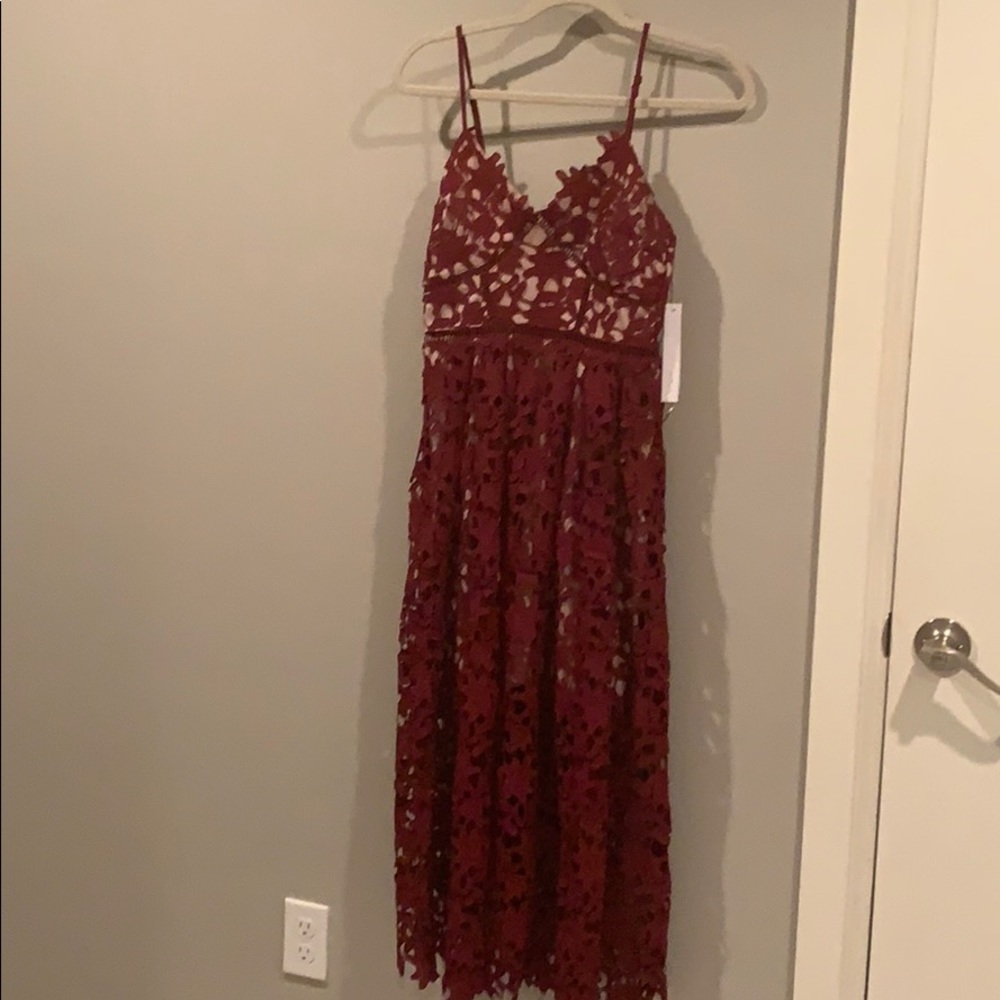Red lace dress